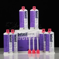 Відбитковий матеріал betasil® VARIO MEDIUM,6х50мл картриджів +36 насадок для змішування рожевих.Muller-Omicron Dental Німеччина
